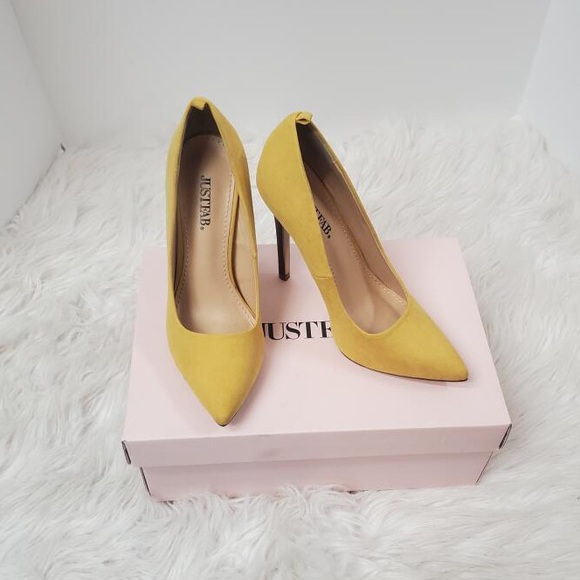 justfab yellow heels